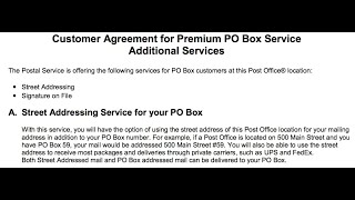 NEW! USPS po box REAL street address