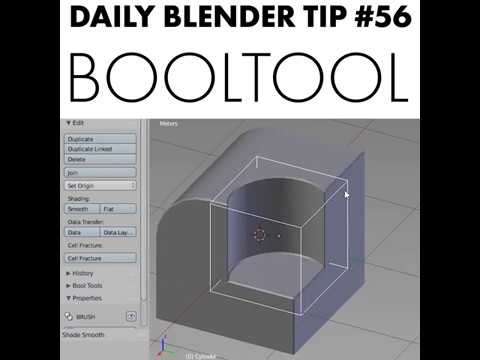 Daily Blender Tip 56 - How To Use the BoolTool Add-on