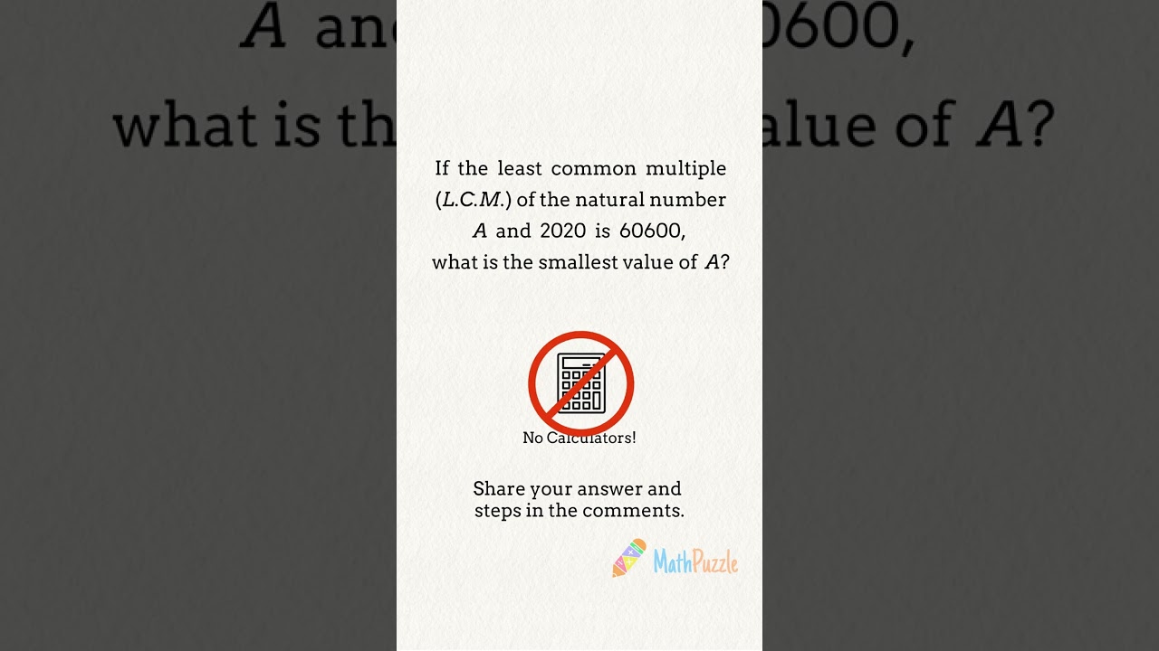 Grade 5 Math Olympiad #mathpuzzle #lcm #lowestcommonmultiple