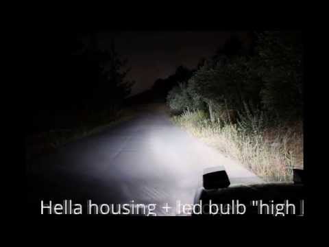 240sx LED Headlight conversion light comparison