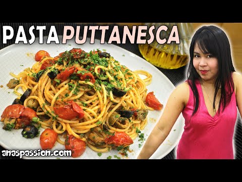 Spaghetti alla Puttanesca | Original Italian Pasta Puttanesca | Spaghetti in the Style of a Whore