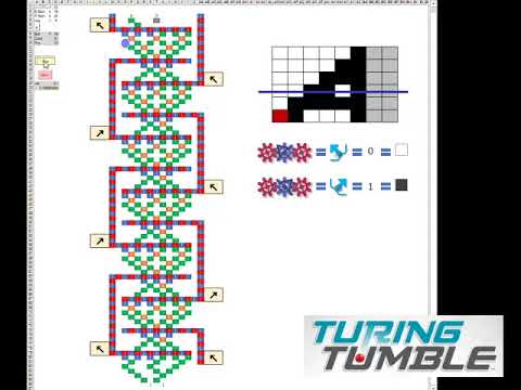 Turing Tumble; Simulation movie of Mechanical Turing-complete cellular-automaton machine