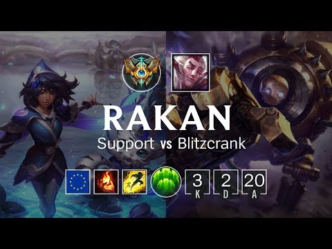 Rakan Support vs Blitzcrank - EUW Challenger Patch 8.21