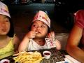 Katalina Eating French Fries With Her Sister Emmy At In Out Burger
