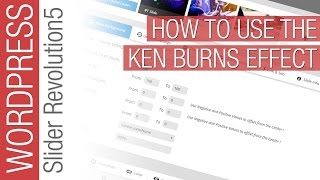 Slider Revolution 5 for Wordpress Tutorial - Ken Burns Effect