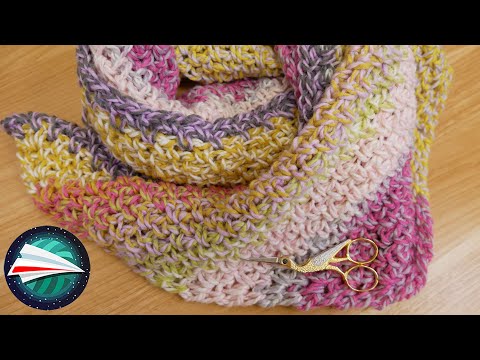 Szydełkowany Projekt | Prosty Trójkątny Szal | Słupki & Łańcuch | Szydełkowanie dla Początkujących