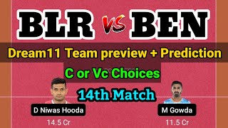 BLR vs BEN Dream11 | Pro Kabaddi BLR vs BEN Dream11 Prediction | 14th Match BLR vs BEN Dream11