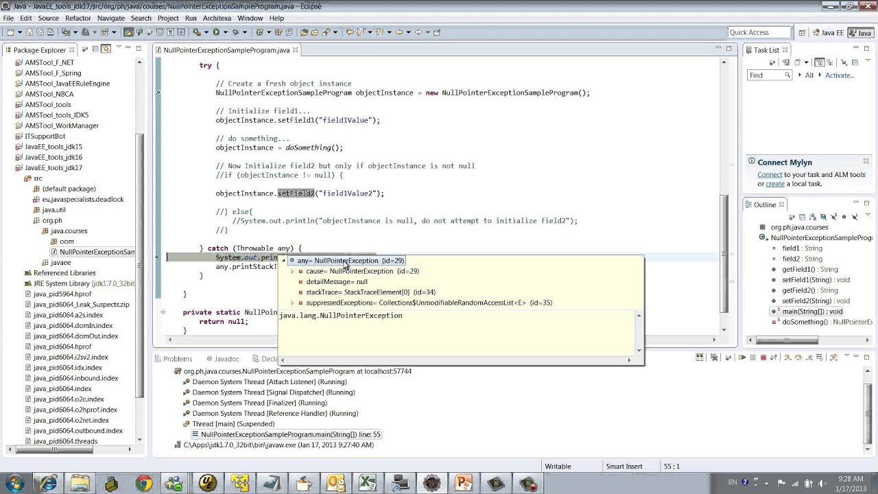 Java Programming - java.lang.NullPointerException
