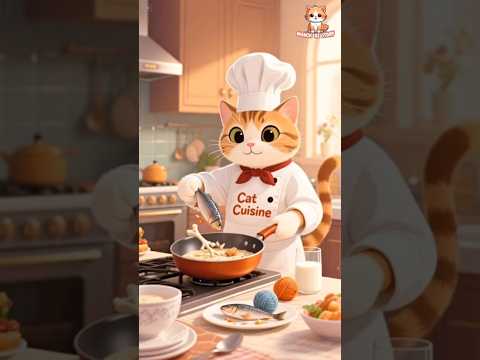 cat is cooking fish 🧑‍🍳 #animation #cartoon #funny #kitten #cat #aicat #cats #cutecat #cute #kitty