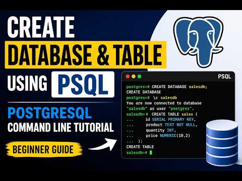How To Create Database Table Using Psql Postgresql Command Line Tutorial Beginner Guide