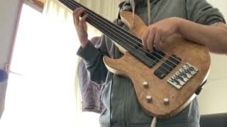 Video thumbnail for Last train home with my Crews Maniac Sound Jackson 5 fretless bass by Ebin ES