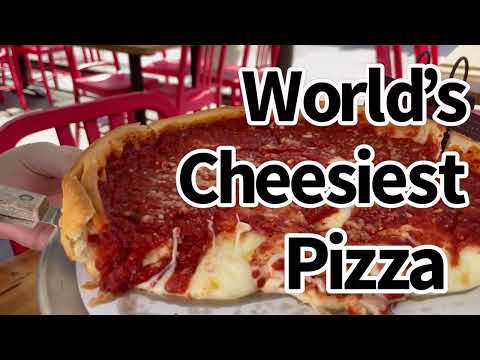 World's Cheesiest Pizza from Giordano's Las Vegas gives a CHEESE OVERLOAD!