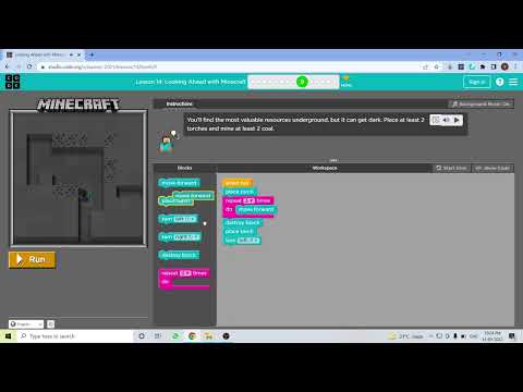 L14-9 |Code.org | Express-2021 | Lesson 14: Looking Ahead with Minecraft | level 9