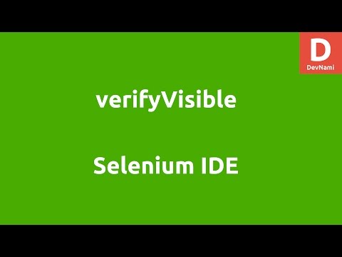 Selenium IDE verifyVisible