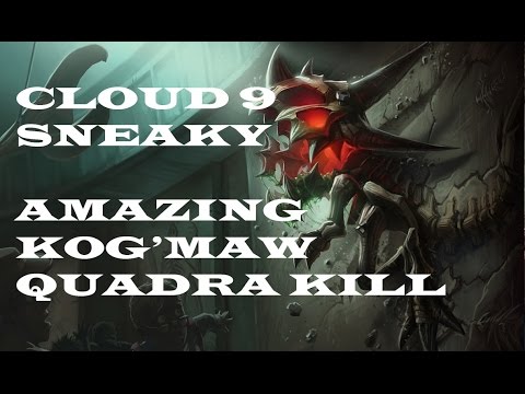 C9 Sneaky Amazing Kogmaw Quadra kill - CRS vs C9 - NA LCS Summer Split 2014