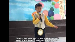 Awit ng Pasasalamat - Performed by Josiah Zion De Leon NuÑez