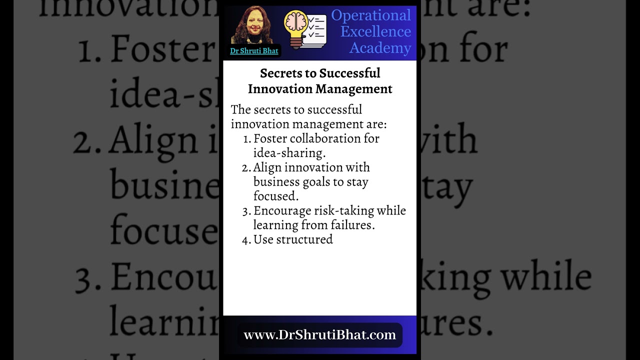 Secrets to Successful Innovation Management.