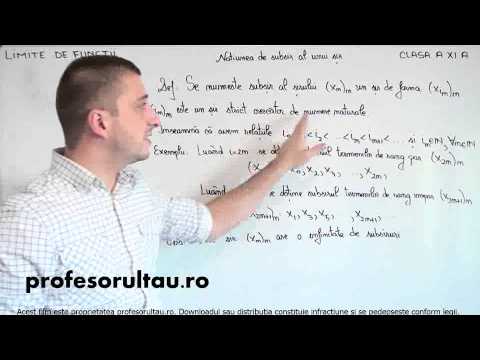 17   cls11   Limite de functii   notiunea de subsir al unui sir   definitii   partea 1