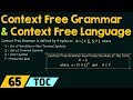 Context Free Grammar Context Free Language