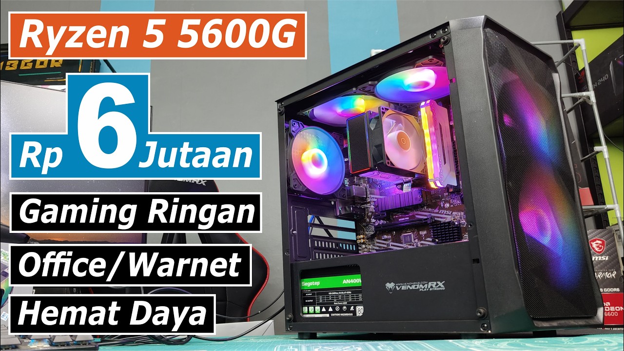 Rakit PC 6 Jutaan Sekarang di 2026 Gaming RGB AMD Ryzen 5 5600G Vega 7