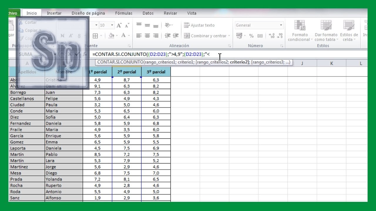 Excel - Contar si, contar si conjunto. Contar con condiciones, mayor, menor, igual. Tutorial HD