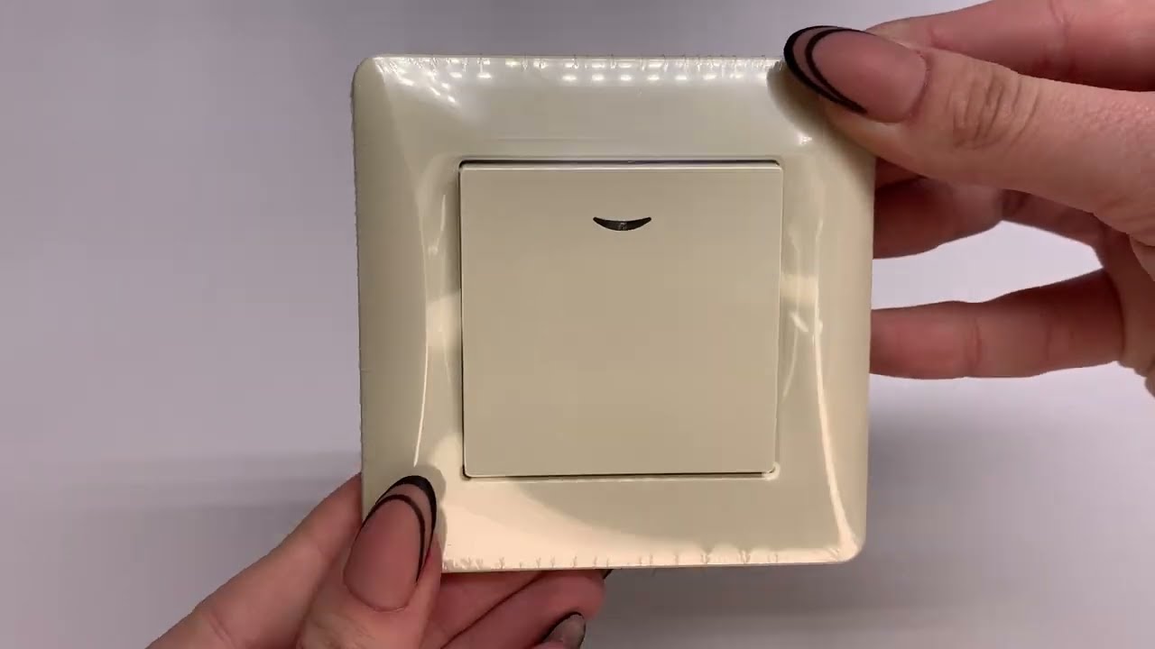 Выключатель одноклавишный с подсветкой VIDEX Binera крем VF-BNSW1L-CR