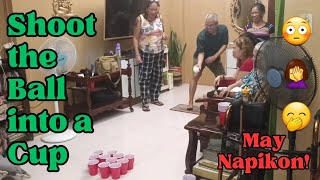 Shoot the Ball Into A Cup | Christmas Parlor Game