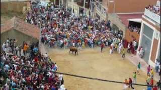 preview picture of video 'SALIDA Y COGIDA  TORO ENMAROMADO 2012 BENAVENTE DIBUJANTE'