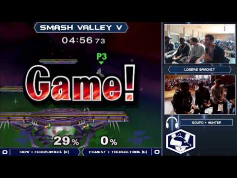 Smash Valley V Melee Doubles - iBDW + Ferris (B) vs Figment + RealThing (G) - Losers Top 8 Qualifier