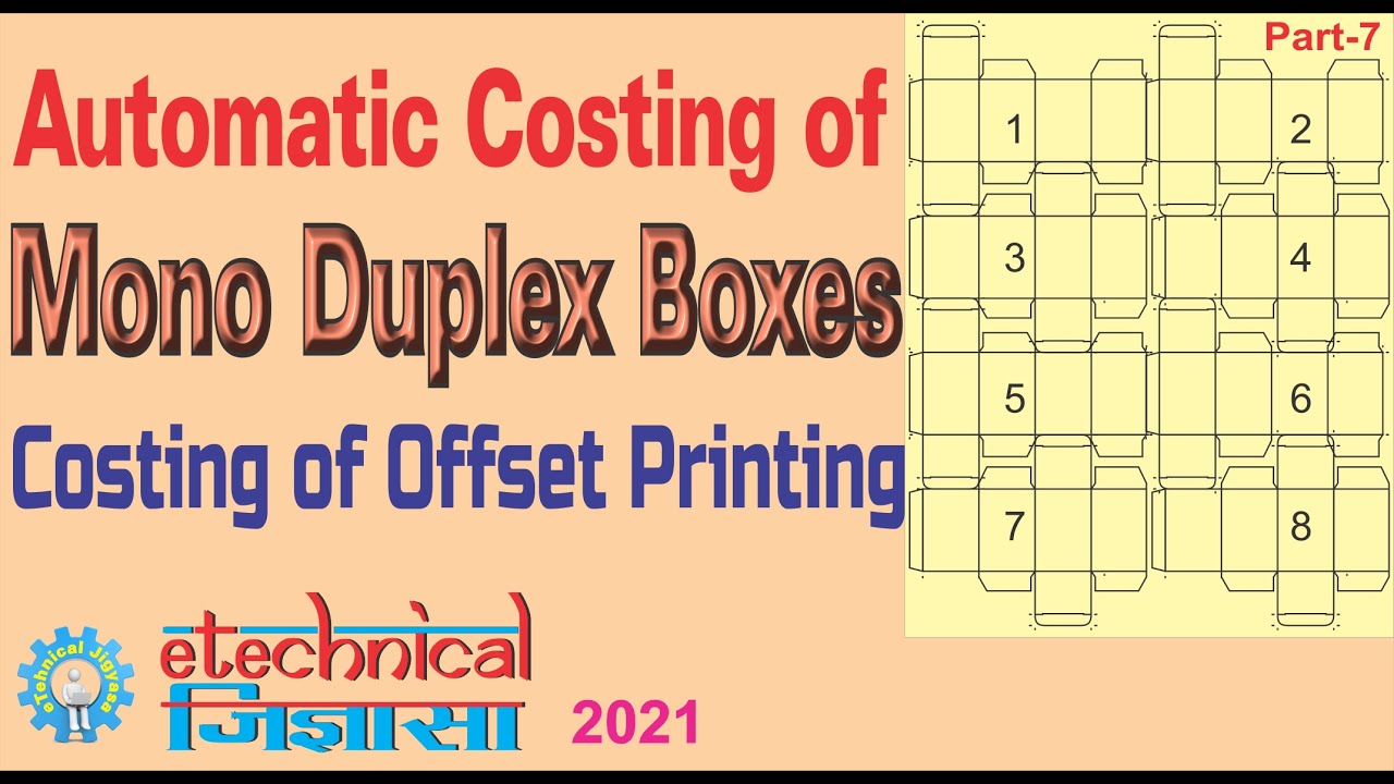Watch video Duplex Mono box automated Calculation | Costing of duplex box | box calculation formula - Part 7 Now Duplex Mono box automated Calculation | Costing of duplex box | box calculation formula - Part 7