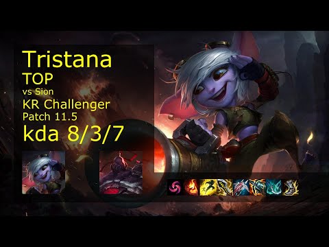 Tristana vs Viktor Mid- KR Challenger 8/3/7 Patch 11.5 Gameplay // [롤] 트리스타나 vs 사이온 탑