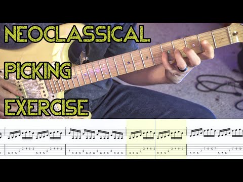 Neoclassical Picking Etude / Exercise #guitarlessons#neoclassicalmetal #alternatepicking