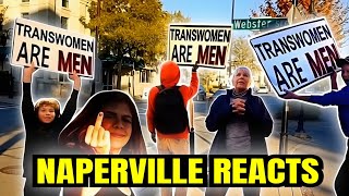 Naperville Reacts to 'Transwomen Are Men' Sign! | First Amendment | MIDWEST AUDIT