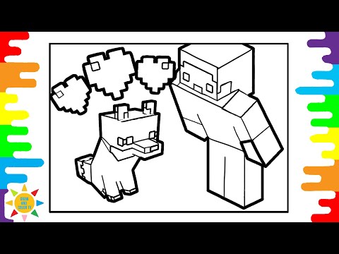 Minecraft  Coloring Page | Stive And His Beloved Pet Coloring Page | Ascence - About You