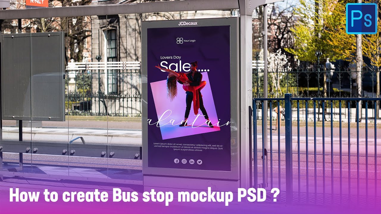 How to create bus stop mockup using photoshop