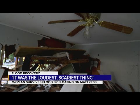 Flood Recovery: Woman survives flood by floating on mattress