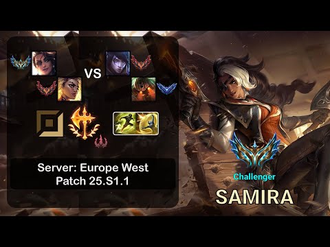 Samira ADC + Rell vs Aphelios + Nautilus - EUW Challenger - Patch 25.S1.1