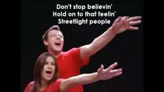 Glee - Don&#39;t Stop Believing (Lyrics)
