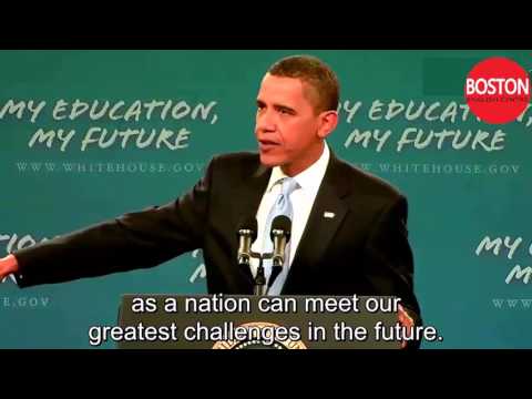 President Obama Makes Historic Speech to America's Students  -  English subtitles