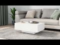 Tavolino da Salotto Bianco 85x55x31 cm in Legno Multistrato - Foto miniatura 4