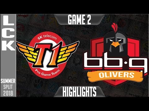 SKT vs BBQ Highlights Game 2 | LCK Summer 2018 Week 6 Day 2 | SK Telecom T1 vs BBQ Olivers G2
