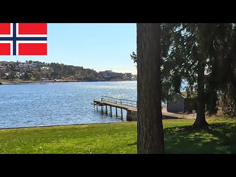Norway Sandefjord Lake Walking Tour 4K