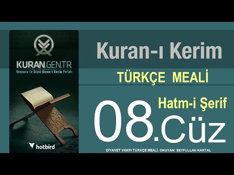 Türkçe Kurani Kerim Meali, 08 Cüz, Diyanet işleri vakfı meali, Hatim, Kuran.gen.tr
