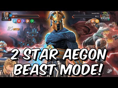 2 Star Aegon BEAST MODE Act 4 Gameplay - Maestro Takedown?! - Marvel Contest of Champions