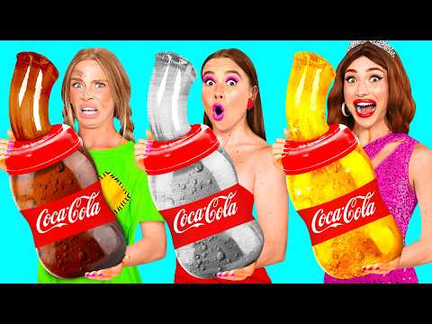 Rich vs Broke vs Giga Rich Food Challenge | Awesome Kitchen Hacks by BaRaDa Challenge