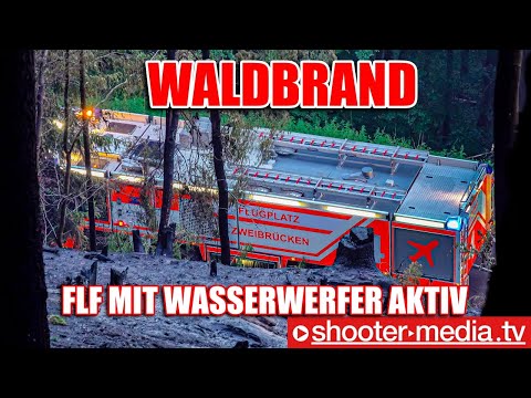 ⚠️ 🔥  Waldbrand - Flugfeldlöschfahrzeuge mit Wasserwerfer aktiv  🔥 ⚠️ |  Rodalben