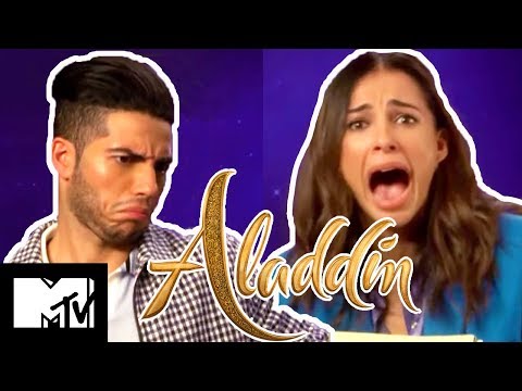 Aladdin Stars Mena Massoud & Naomi Scott Play Disney Movies Pictionary | MTV Movies