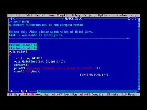 C Program For Quick Sort Algorithm Divide And Conquer