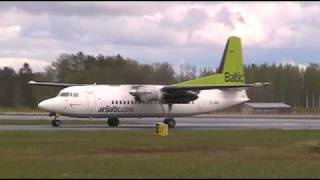 preview picture of video 'Air Baltic Fokker 50 at Kuopio, Finland'