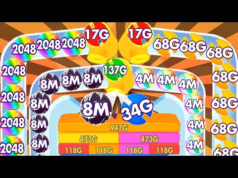 Satisfying mobile game / Bounce Merge - Puff Up ball run 2048 gameplay max level part 8